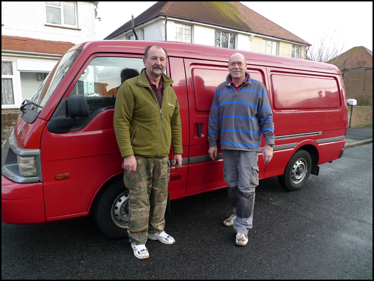 Thursday January 19th (2012) Two men and a red van. width=