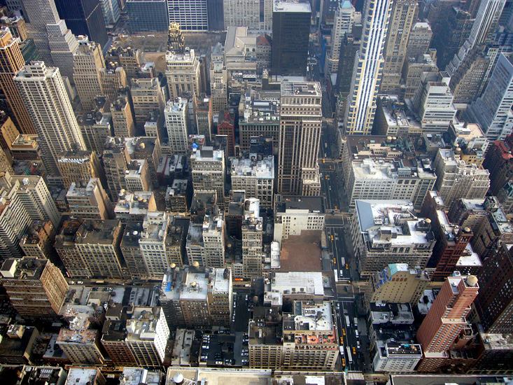 Wednesday March 14th (2007) Looking down from the Empire State Building width=