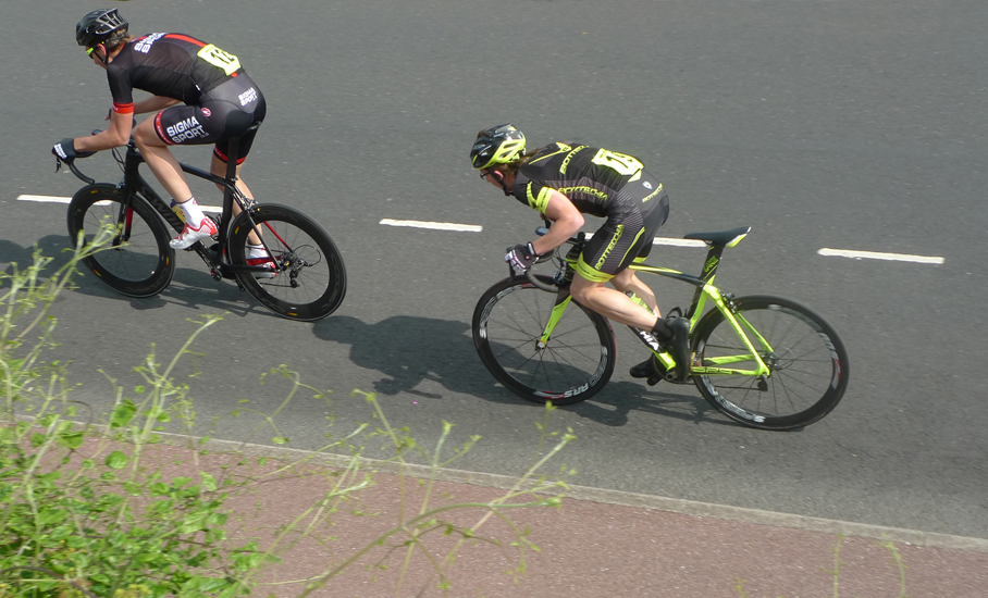 Sunday June 1st (2014) Powering out of the hairpin bend. width=