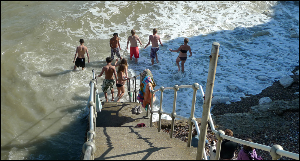 Sunday July 28th (2013) Swimmers at Hope Gap width=