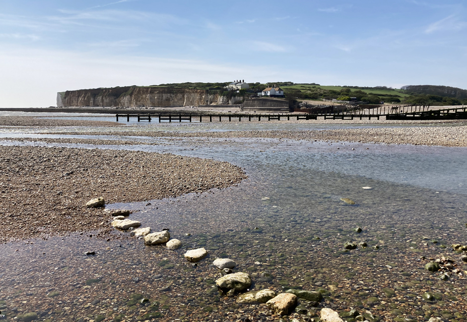 Wednesday May 3rd (2023) A very low tide today at Cuckmere Haven width=