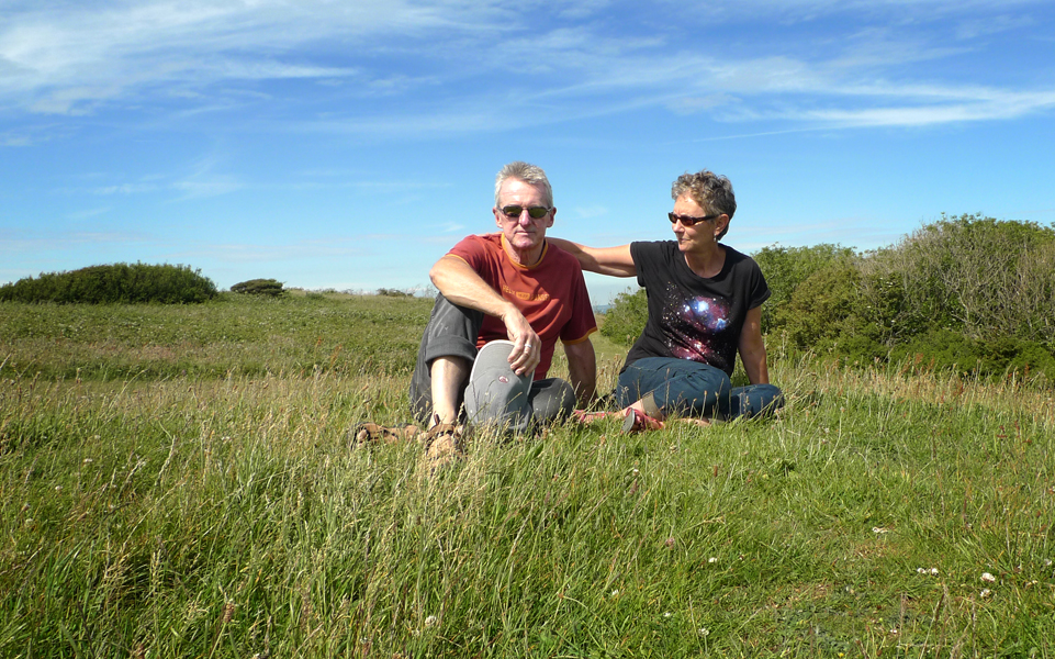 Thursday June 25th (2015) Jude and I take an early evening walk up the Downs. width=