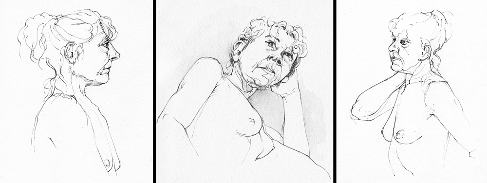 Saturday November 12th (2016) Life Drawing (Three Portraits) width=