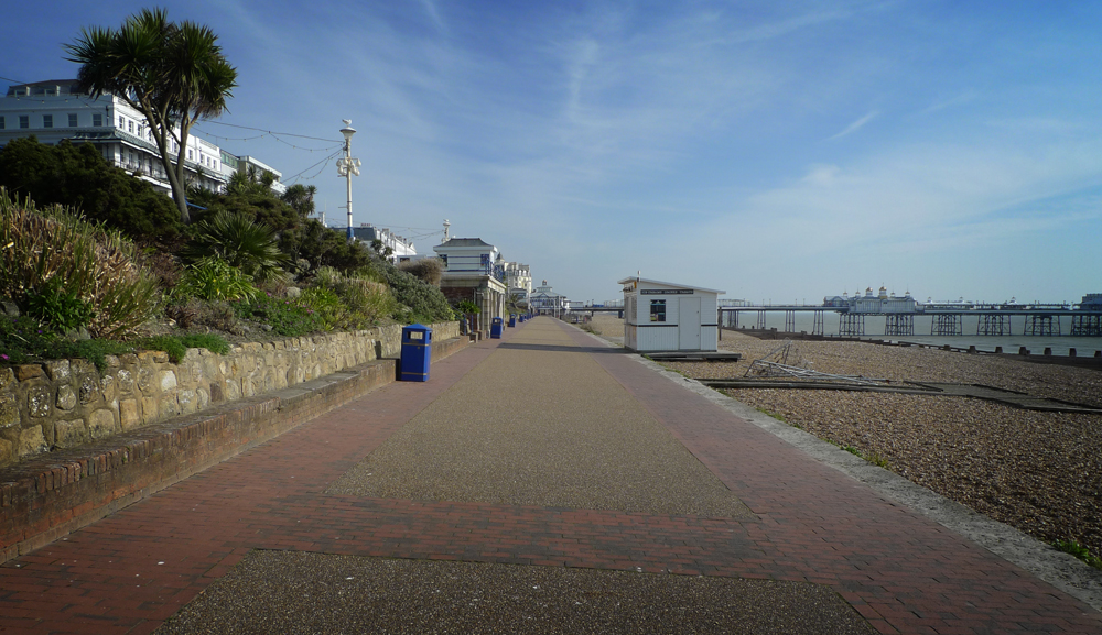 Wednesday March 25th (2020) Social distancing today on the promenade. width=