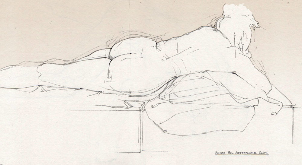 Friday September 5th (2025) Life drawing at the All Saints Centre, Lewes width=