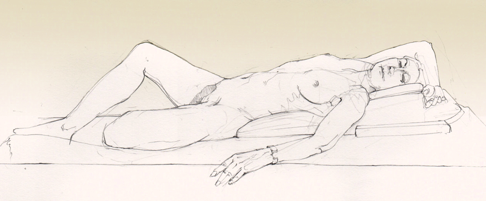 Friday December 2nd (2022) Life Drawing at the All Saints Centre in Lewes. width=