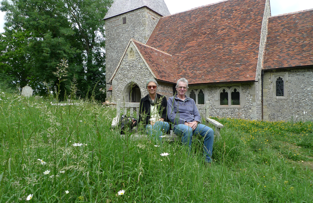 Thursday June 4th (2020) Another walk, another church and another bench. width=