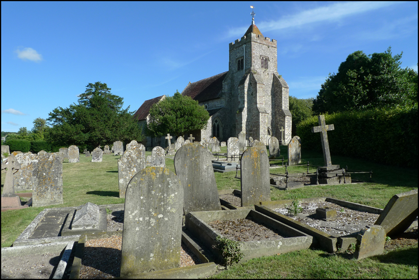 Tuesday August 6th (2013) Firle has a very neat churchyard. width=