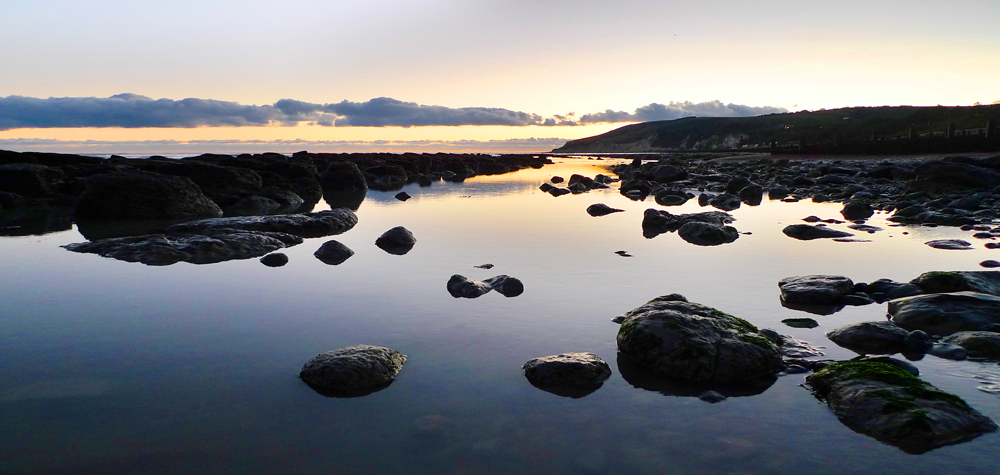 Tuesday January 6th (2015) Jude and I take a walk along Eastbourne  promenade at sunset width=