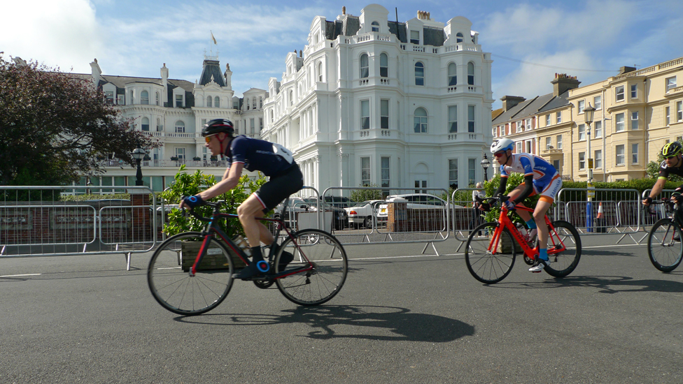 Saturday June 13th (2015) Racing past the Grand Hotel. width=