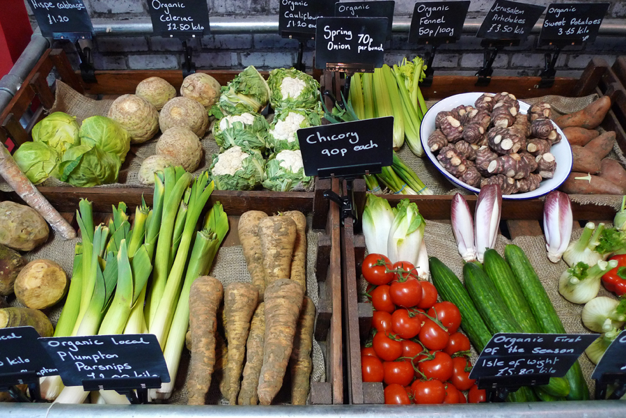 Saturday April 4th (2015) Organic Vegetables in Brighton. width=