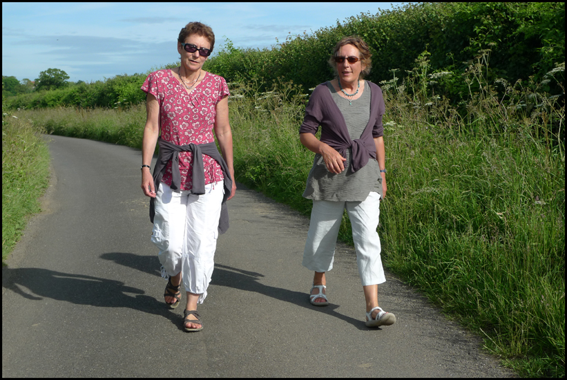 Tuesday June 14th (2011) Jude and Diana on a very familiar walk. width=
