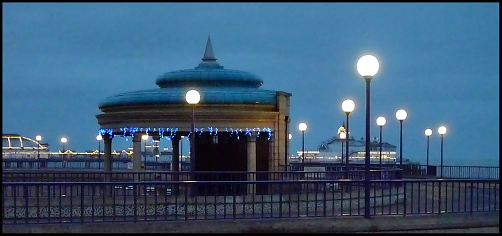 Saturday January 7th (2012) Bandstand, Pier and sixteen globe lights. width=