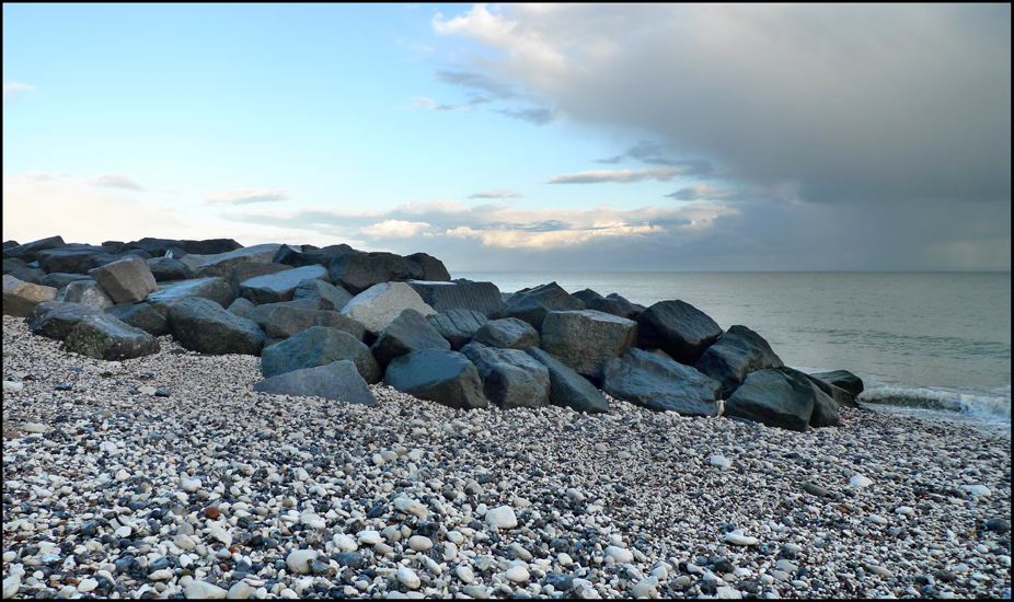 Thursday February 14th (2013) Rocks, pebbles and passing storm. width=