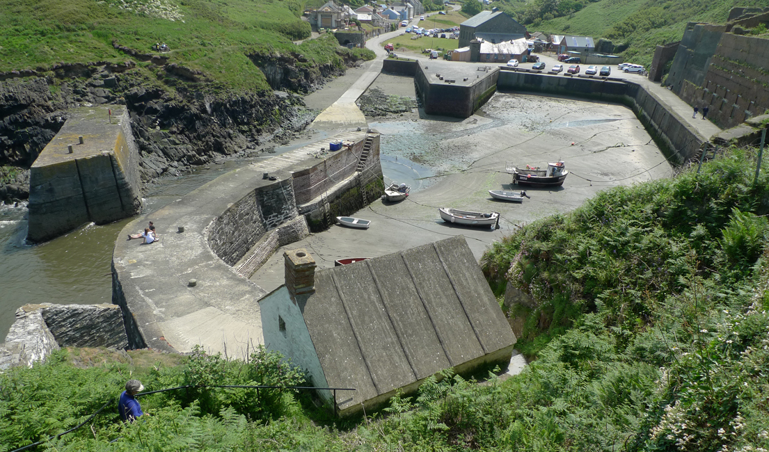 Tuesday June 12th (2018) Looking down on Porthgain Harbour. width=