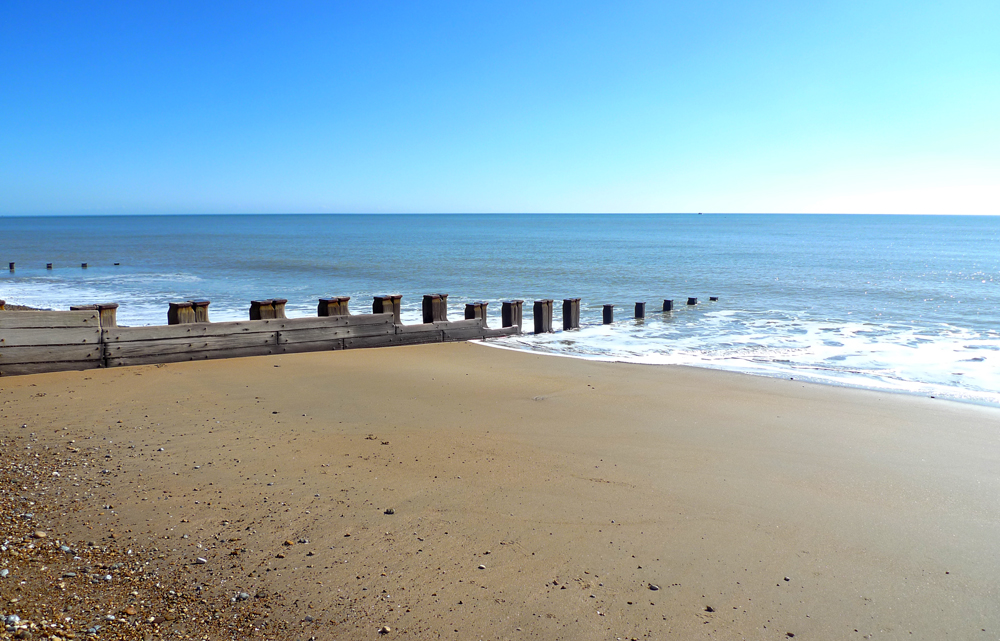 Friday February 26th (2021) Bexhill-on-Sea beach today. width=
