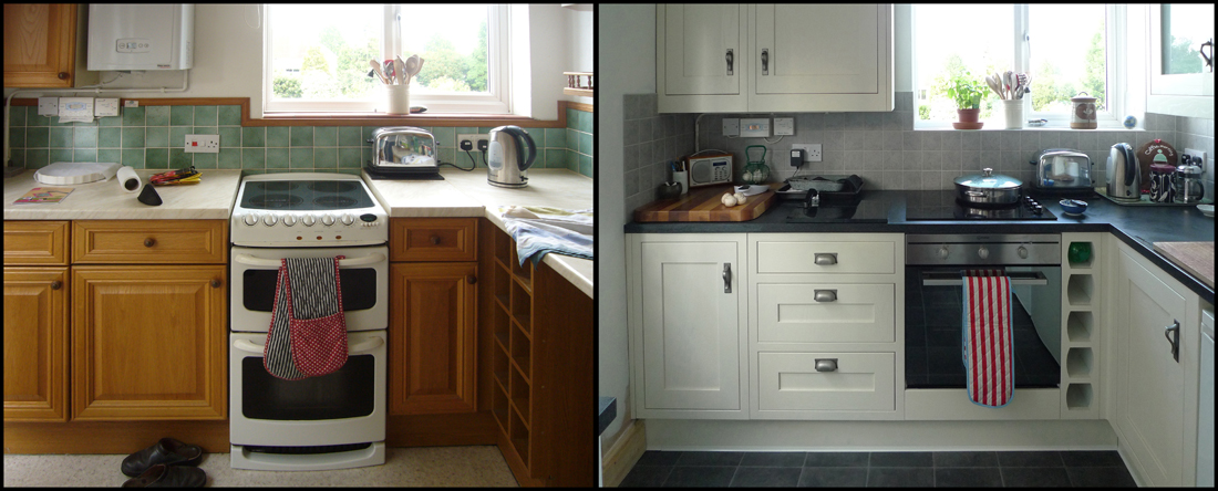 Sunday June 30th (2013) Old and new kitchen. width=