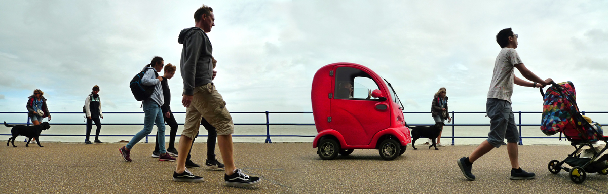 Saturday August 22nd (2020) Walking and riding towards the west end of the promenade. width=