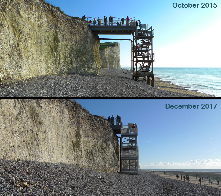 Thursday December 28th (2017) This is how far they have moved the steps. width=