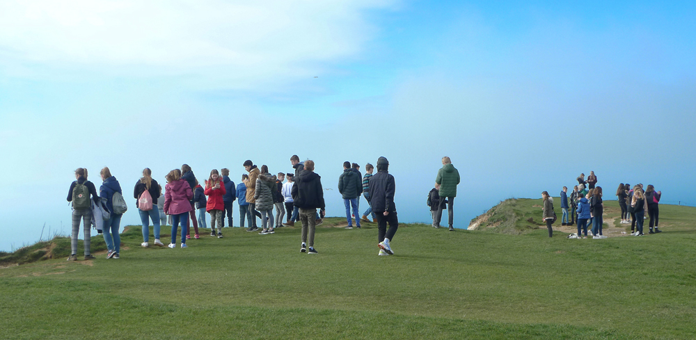 Monday March 25th (2019) 40 German students at Beachy Head. width=