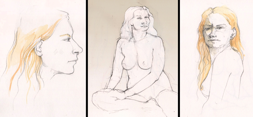 Friday September 19th (2025) Three studies of Gracie width=