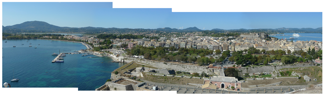 Monday September 25th (2017) Corfu town from the Old Fortress width=