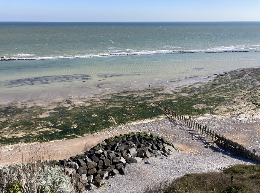 Monday April 3rd (2023) Lone Figure at low tide width=