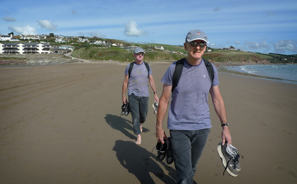 Friday September 23rd (2016) Crossing the sandbank to Burgh Island. width=