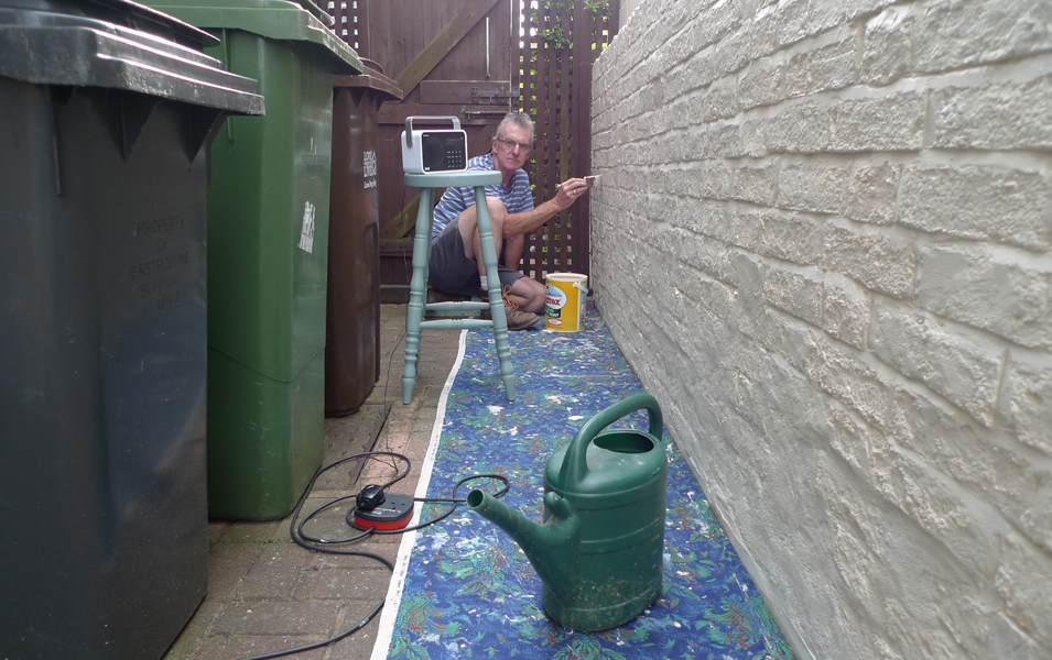 Saturday August 27th (2016) Painting the Party Wall ... width=