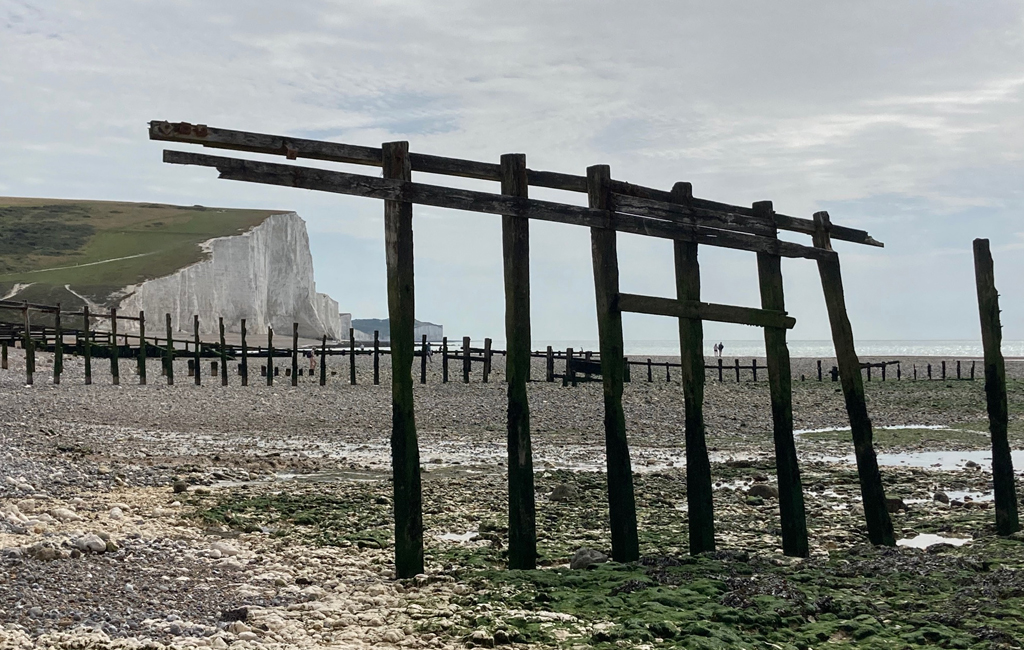 Thursday August 10th (2023) Distant couple at Cuckmere Haven width=