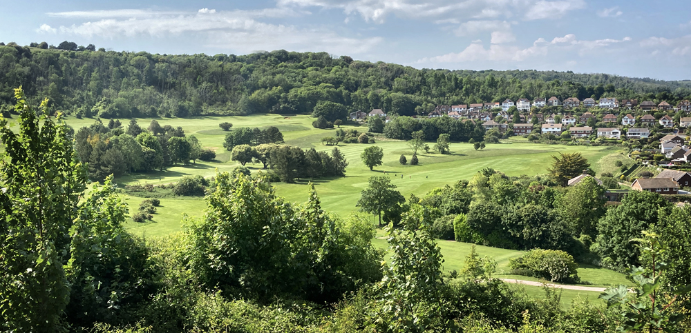 Sunday June 5th (2022) The golf course is looking extremely green just now. width=