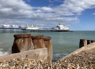 Eastbourne Pier at high tide.