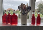 Two litres of Sloe Gin bottled